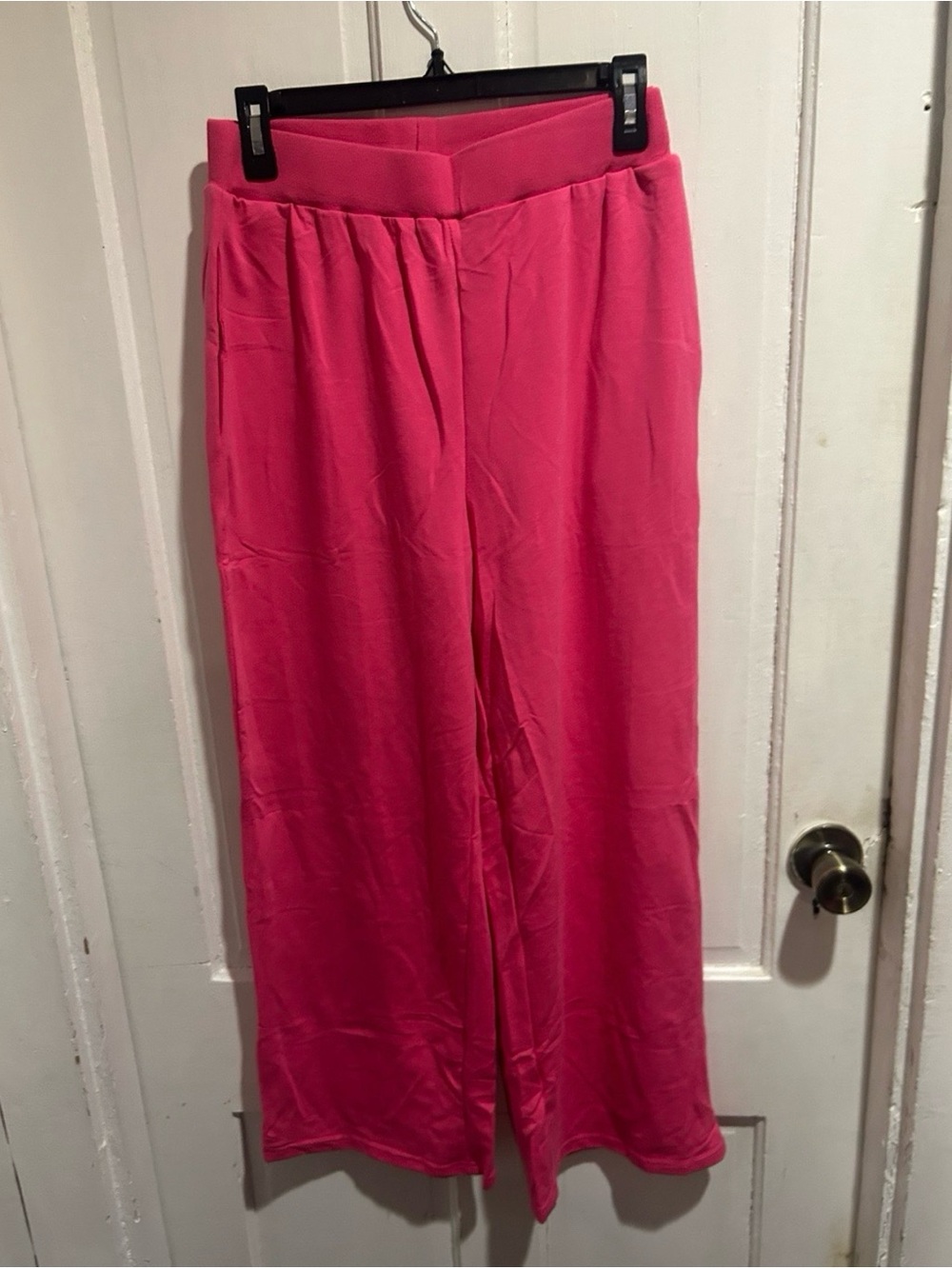 Hot Pink Wide Leg Pull-On Pants